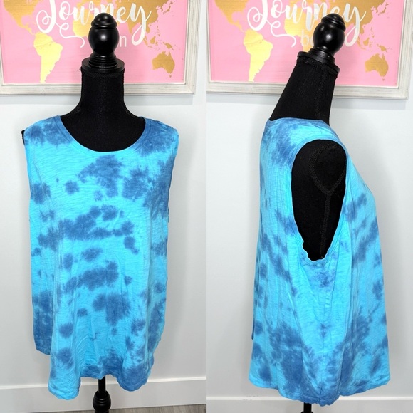 Time & Tru Tie Dye Cotton Tank Top (XXL) - Picture 1 of 6